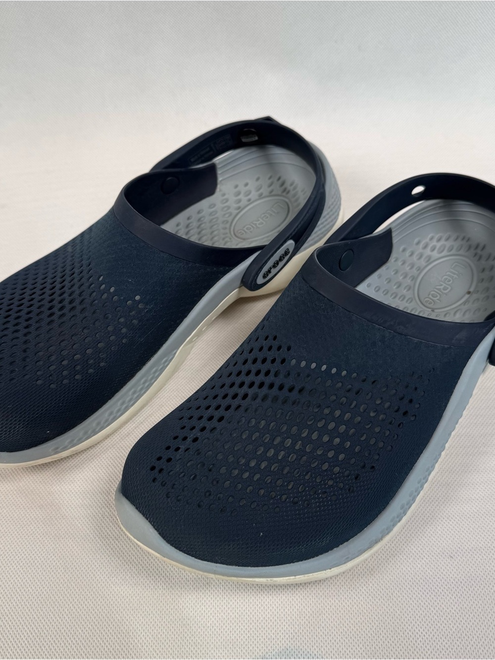 CROCS Women's Navy and Light Gray Slip-On Clog